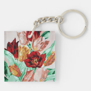 Porte-clés Un magnifique bouquet floral de tulipes