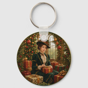 Porte-clés Un matin de Noël victorien