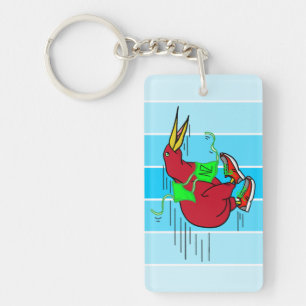 Porte-clés Un mignon dessin animé Kiwi portant des chaussures