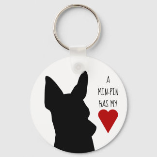 Porte-clés "Un Min-Pin a mon coeur" porte - clé