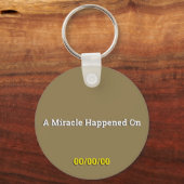 Porte-clés Un miracle s'est produit DATE PERSONNALISÉE Sobre (Verso)