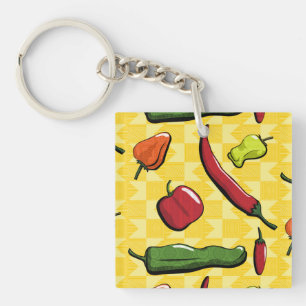 Porte-clés Un monde de poivrons Porte - clé acrylique