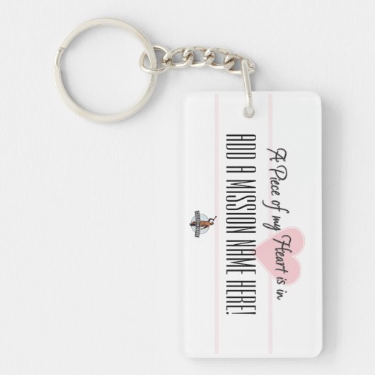 Porte-clés Un morceau de mon coeur est dans (le nom de (Devant)