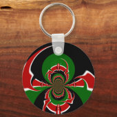 Porte-clés Un Motif du drapeau kényan dynamique : un art puis (Recto)