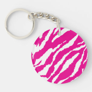 Porte-clés Un motif floral complexe en rose et blanc, art