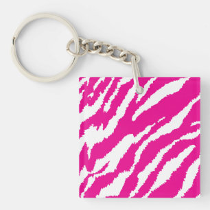 Porte-clés Un motif floral complexe en rose et blanc, art