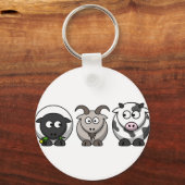 Porte-clés Un mouton, une chèvre et une vache (Recto)