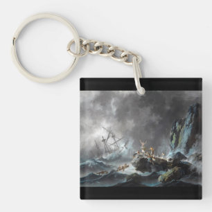 Porte-clés Un naufrage dans une tempête 1872