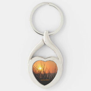 Porte-clés Un noir orange personnalisé par silhouette de