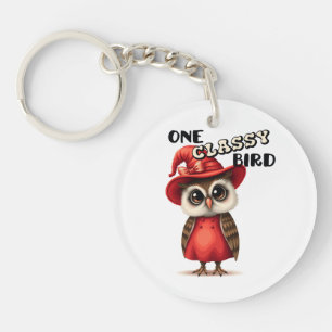Porte-clés Un oiseau classe, cadeau amateur de hibou