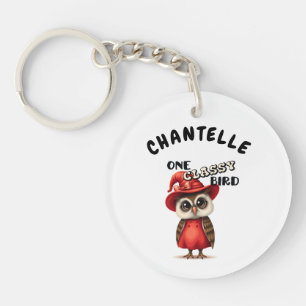 Porte-clés Un oiseau classe, hibou amant cadeau personnalisé