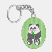Porte-clés Un Panda Bébé Mignonne Mangeant Stalk Bambou (Devant gauche)