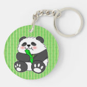 Porte-clés Un Panda Bébé Mignonne Mangeant Stalk Bambou (Dos)