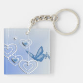 Porte-clés Un papillon et des cœurs (Dos)