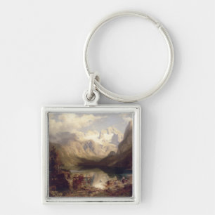 Porte-clés Un paysage alpin étendu de lac, 1862 (huile sur c
