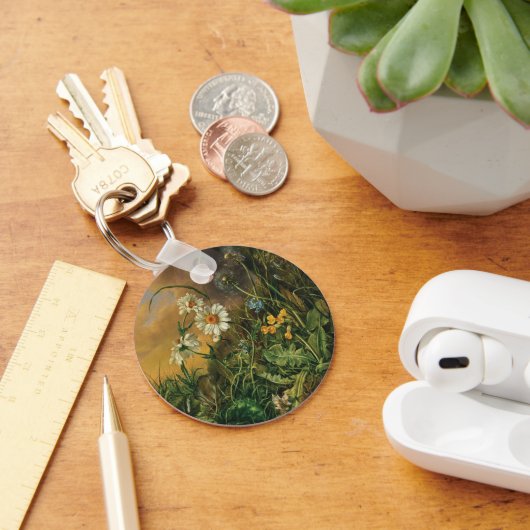 Porte-clés Un plancher forestier avec marguerites, primeurs,  (Bureau)