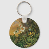 Porte-clés Un plancher forestier avec marguerites, primeurs,  (Verso)