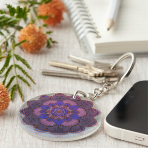 Porte-clés Un Porte - clé Acrylique Mandala Happy Place