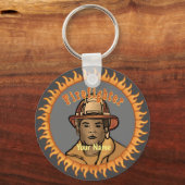 Porte-clés Un porte - clé de pompier noir (Recto)