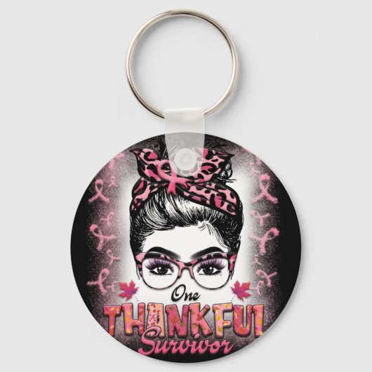 Porte-clés Un Remercié Survivant Sensibilisation au cancer du (Recto)