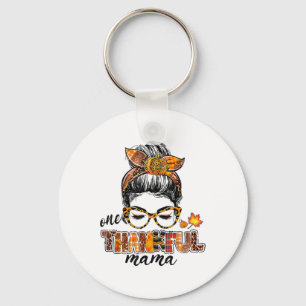 Porte-clés Un Remerciements Mama Messy Bun Automne Thanksgivi