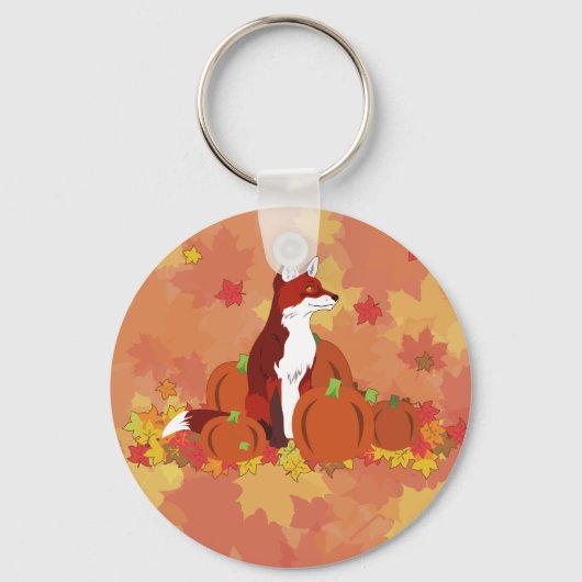 Porte-clés Un renard dans le patch Citrouille (Recto)