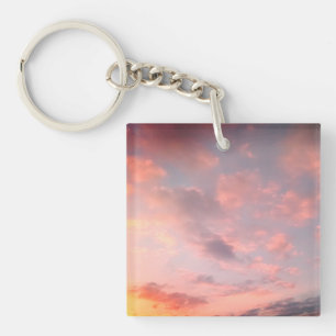 Porte-clés Un rose aux nuages