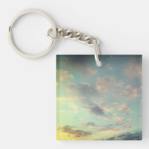 Porte-clés Un rose aux nuages