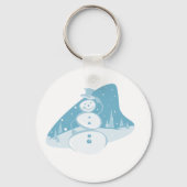Porte-clés Un Snowman Portant Un Chapeau Haut (Recto)