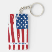 Porte-clés Un soldat priant drapeau américain patriotique mil (Dos)