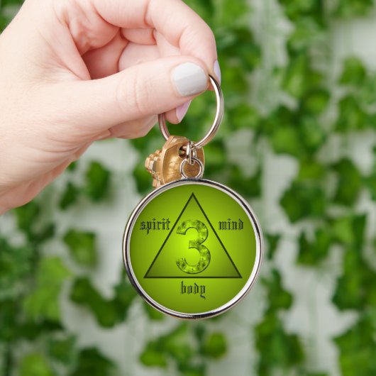 Porte-clés Un triangle vert et un triangle vert heureux (Main)