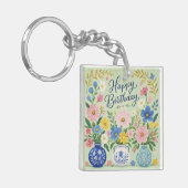 Porte-clés Un Trio de Fleurs d'Anniversaire (Devant gauche)