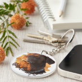 Porte-clés Unbothered Golden Hour Dog – Premium Minimalist (Devant droit)