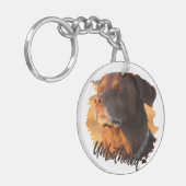 Porte-clés Unbothered Golden Hour Dog – Premium Minimalist (Devant gauche)