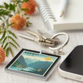 Porte-clés Une affiche de voyage classique nostalgique - Norv (Devant Droit)