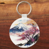 Porte-clés Une belle aquarelle sur le Mont Fuji (Recto)