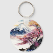 Porte-clés Une belle aquarelle sur le Mont Fuji (Verso)