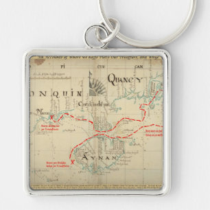 Porte-clés Une carte authentique de 1690 pirates (avec des em