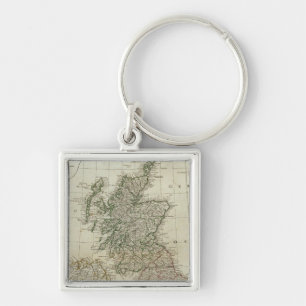 Porte-clés Une carte complète des îles britanniques