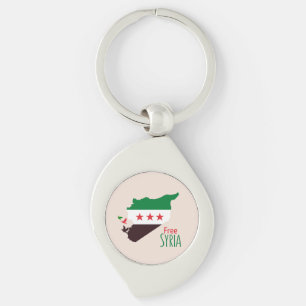 Porte-clés Une carte de la Syrie avec le drapeau de la révolu