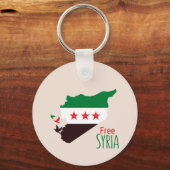 Porte-clés Une carte de la Syrie avec le drapeau de la révolu (Recto)