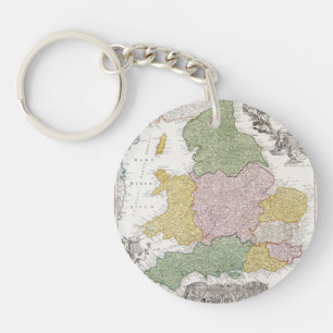 Porte-clés Une carte de l'Angleterre 1760