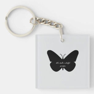 Porte-clés Une citation simple dans un simple papillon