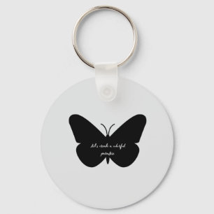 Porte-clés Une citation simple dans un simple papillon