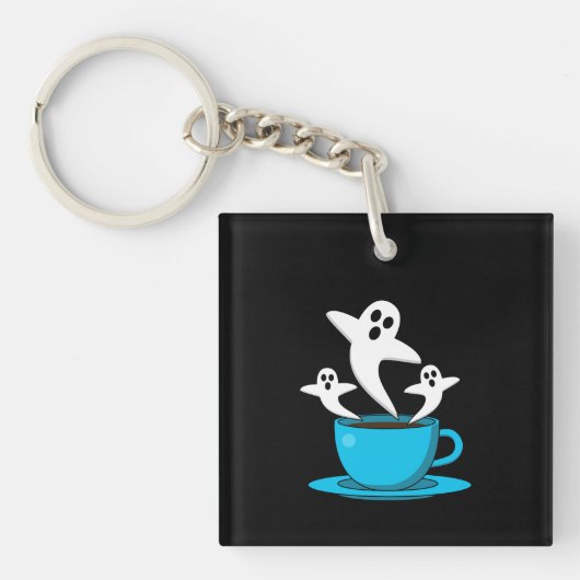 Porte-clés Une coupe de café fumeur fantôme (Devant)