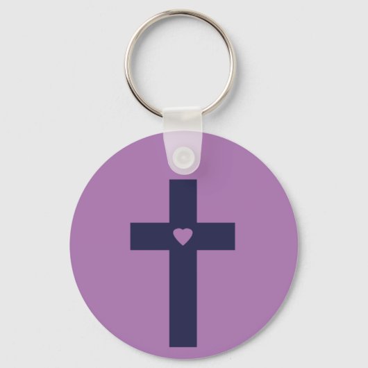 Porte-clés Une croix avec un cœur (Recto)