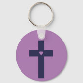 Porte-clés Une croix avec un cœur (Verso)