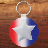Porte-clés Une étoile sur arrière - plan rouge blanc (Recto)