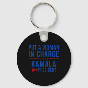 Porte-clés Une Femme À La Tête De Kamala Harris Democrat Poli