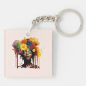 Porte-clés Une femme afro-américaine avec les cheveux d'afro- (Dos)
